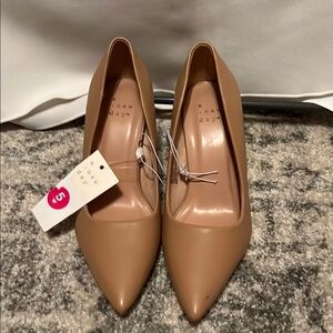 A New Day Tan Pointed-Toe Heels Versatile Design
